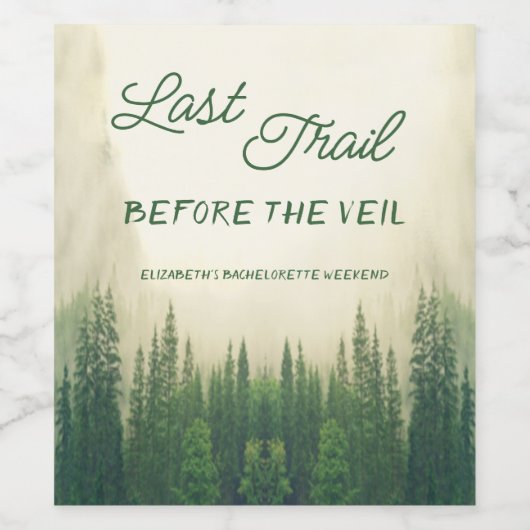 Laatste spoor voor de Veil Bachelorette Wijn Etiket (Enkel label)