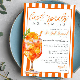 Laatste Spritz als een Miss Orange Aperol Bruidsbr Kaart