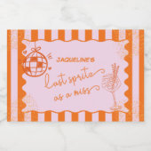 Laatste Spritz als een Ongehuwde Vrouw, Bruidsfees Sparkling Wijnetiket (Enkel label)