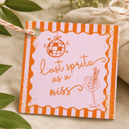 Laatste Spritz als ongetrouwde vrouw, Bruidsfeest Bedankjes Labels