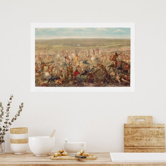 Laatste standaard van Custer (0482A) Poster (Keuken)