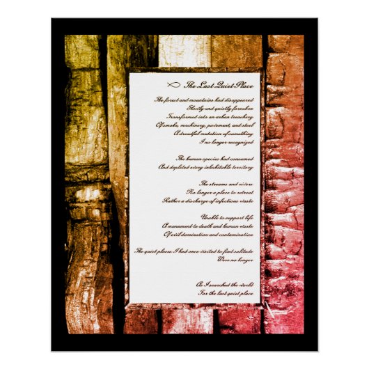 Laatste stille plaats perfect poster (Voorkant)