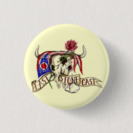 Laatste stone gegoten pop ronde button 3,2 cm (Voorkant)