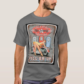 Laatste Stop Garage dun op de motorfiets van de mo T-shirt