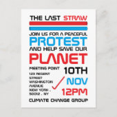 Laatste straat, vergaderpunt klimaatverandering briefkaart (Voorkant)