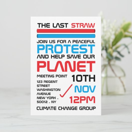 Laatste straat, vergaderpunt klimaatverandering kaart (Staand voorkant)