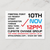 Laatste straat, vergaderpunt klimaatverandering visitekaartje (Achterkant)