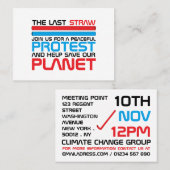 Laatste straat, vergaderpunt klimaatverandering visitekaartje (Voorkant / Achterkant)