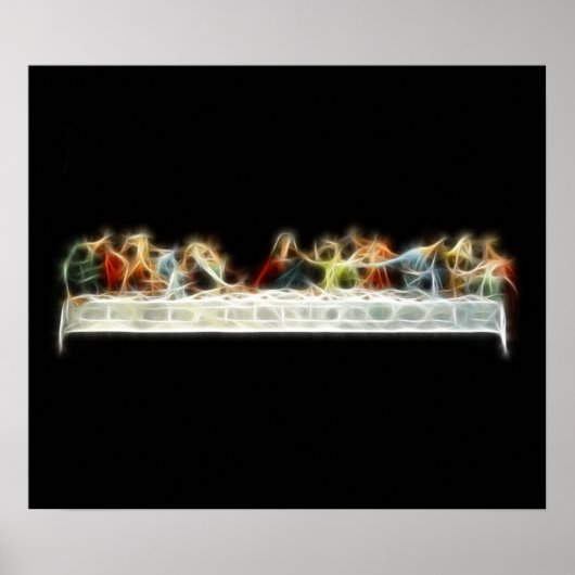 Laatste Supper da Vinci Jesus Fractal Painting Poster (Voorkant)