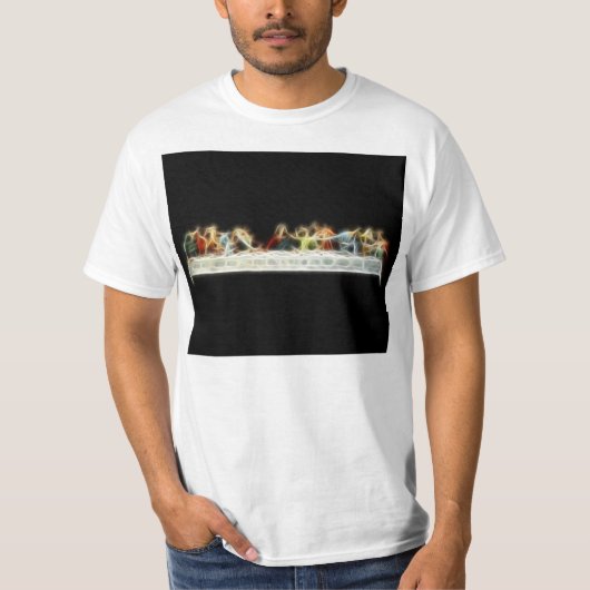 Laatste Supper da Vinci Jesus Fractal Painting T-shirt (Voorkant)