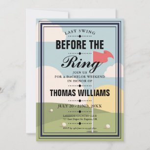 Laatste Swing Bachelor Golf Weekend Party Kaart