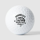 Laatste Swing Bachelorette Feest Golfballen (Voorkant)