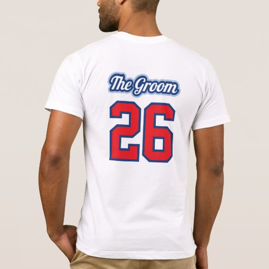 Laatste Swing Baseball Bachelor Groom T-shirt (Achterkant)