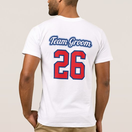 Laatste Swing Baseball Bachelor Team Groom T-shirt (Achterkant)
