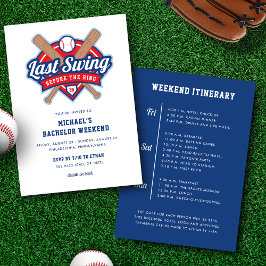 Laatste Swing Baseball Bachelor Weekend Uitnodigin Kaart