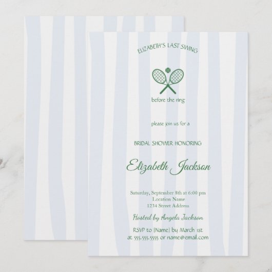 Laatste swing country club blauw gestreept Vrijgez Kaart (Voorkant / Achterkant)