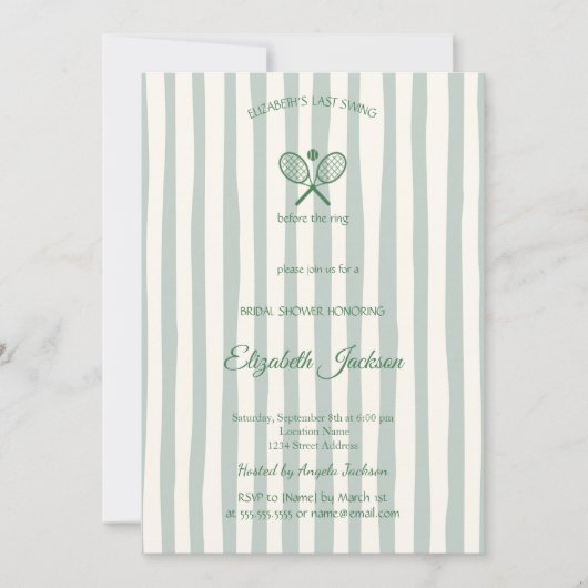 Laatste Swing Country Club Green Stripe Vrijgezell Kaart (Voorkant)