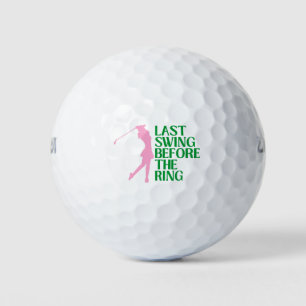 Laatste Swing Golf Bachelorette Roze Groen Golfballen
