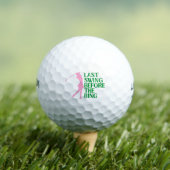 Laatste Swing Golf Bachelorette Roze Groen Golfballen (Insitu Shirt)