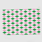 Laatste Swing Golf Bachelorette Roze Groen Golfhanddoek (Horizontaal)