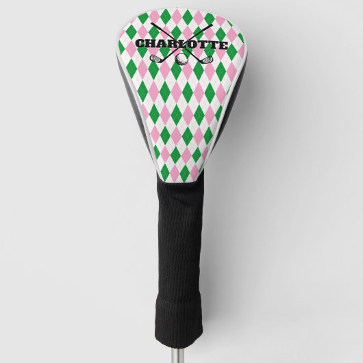 Laatste Swing Golf Bachelorette Roze Groen Golfheadcover (Voorkant)
