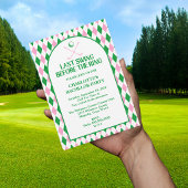 Laatste Swing Golf Bachelorette Roze Groen Kaart