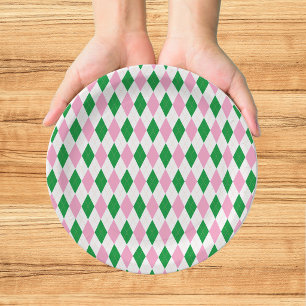 Laatste Swing Golf Bachelorette Roze Groen Papieren Bordje