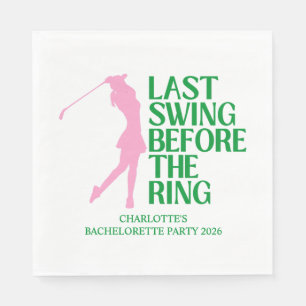 Laatste Swing Golf Bachelorette Roze Groen Servet