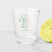 Laatste Swing Golf Bachelorette Roze Groen Shot Glas (Achterkant)