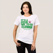 Laatste Swing Golf Bachelorette Roze Groen Tri-Blend Shirt (Voorkant volledig)