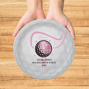 Laatste Swing Golf Bachelorette Roze Papieren Bordje