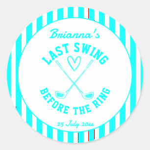 Laatste swing golf country club vrijgezellenfeest  ronde sticker