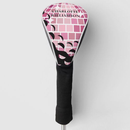 Laatste Swing Golf Roze Disco Bal Bachelorette Golfheadcover (Voorkant)