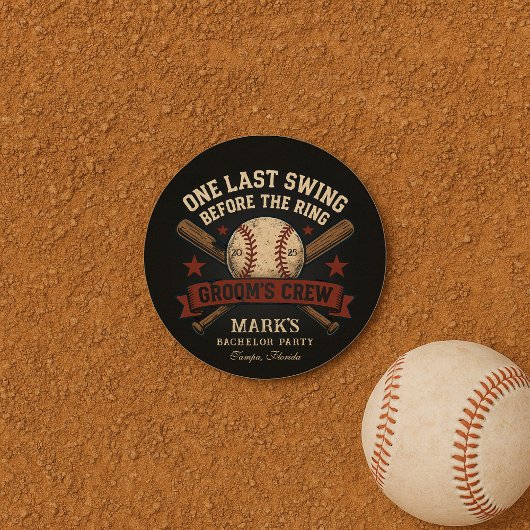 Laatste Swing Honkbal Bachelorfeest Ronde Sticker