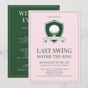 Laatste Swing Roze en Groene Golf Bachelorette Fee Kaart