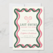 Laatste Swing Tennis Wavy Lijst Bachelorette Weeke Kaart (Voorkant)