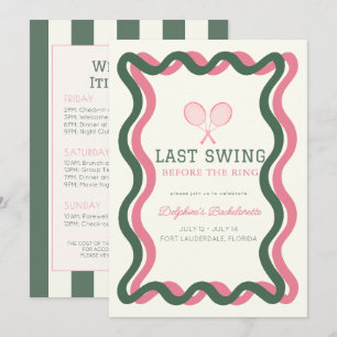 Laatste Swing Tennis Wavy Lijst Bachelorette Weeke Kaart