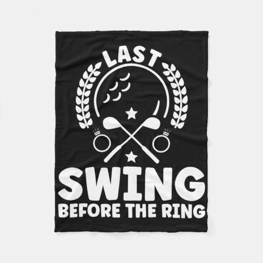Laatste Swing Voor De Ring Bachelor Golf Fleece Deken (Voorkant)