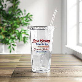 Laatste Swing voor de ring Baseball Bachelorette Acryl Drinkbeker