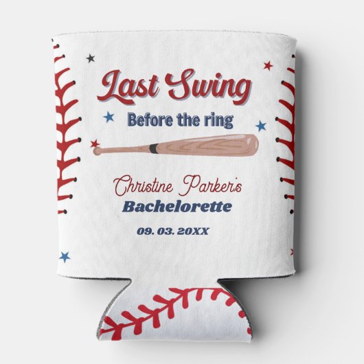 Laatste Swing voor de ring Baseball Bachelorette Blikjeskoeler (Achterkant)