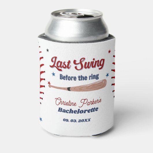 Laatste Swing voor de ring Baseball Bachelorette Blikjeskoeler (Blikje Achterkant)