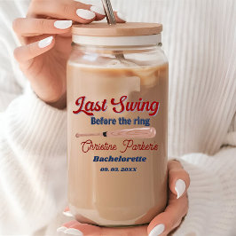 Laatste Swing voor de ring Baseball Bachelorette Blikvorm Glas