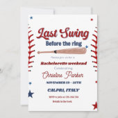 Laatste Swing voor de ring Baseball Bachelorette Kaart (Voorkant)