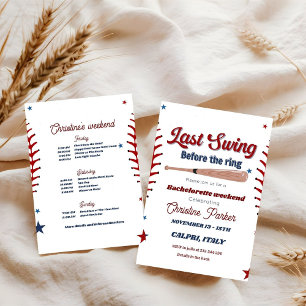 Laatste Swing voor de ring Baseball Bachelorette Kaart