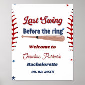 Laatste Swing voor de ring Baseball Bachelorette Poster (Voorkant)