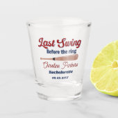 Laatste Swing voor de ring Baseball Bachelorette Shot Glas (Voorkant)