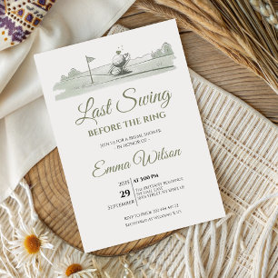 Laatste Swing Voor de Ring Bruidsborrel SageGreen Kaart