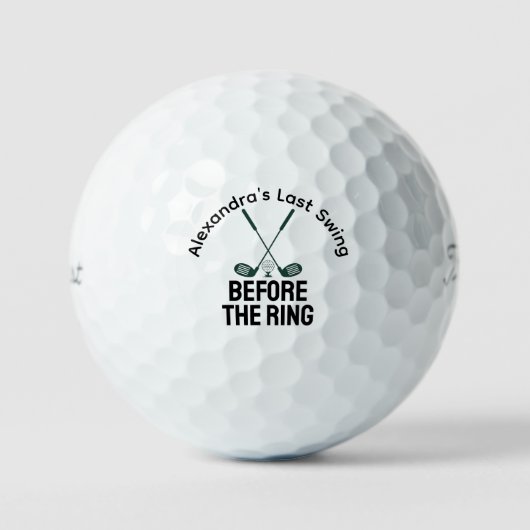 Laatste Swing Voor De Ring Bruidsfeest Golfballen (Voorkant)