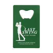Laatste Swing voor de Ring Golf Bachelor Creditkaart Flessenopener (Achterkant)