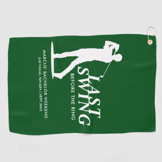 Laatste Swing voor de Ring Golf Bachelor Golfhanddoek (Horizontaal)